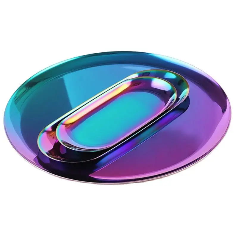 Stainless Steel Dining Plate Golden Dishes Round Tray Cake Western Steak Makeup Tray Tablewares Korean Style Kitchen Tools Gift
Stainless Steel Dining Plate Golden Dishes Round Tray Cake Western Steak Makeup Tray Tablewares Korean Style Kitchen Tools Gift