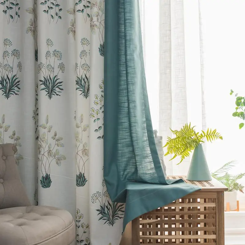 Green Aquatic Plants American Country Retro Stitching Bedroom Study Semi-shading Imitation Cotton and Linen Curtains lxj
Green Aquatic Plants American Country Retro Stitching Bedroom Study Semi-shading Imitation Cotton and Linen Curtains lxj