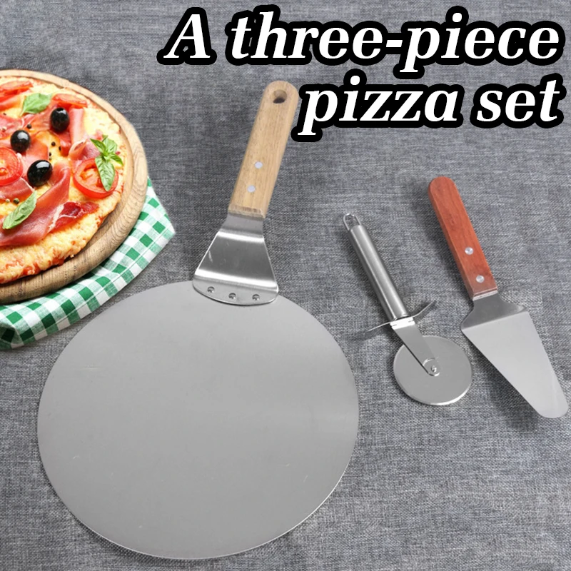 Pizza Set Wooden Handle Round Shovel Stainless Steel Wheel Knife Wooden Handle Triangle Shovel
Pizza Set Wooden Handle Round Shovel Stainless Steel Wheel Knife Wooden Handle Triangle Shovel