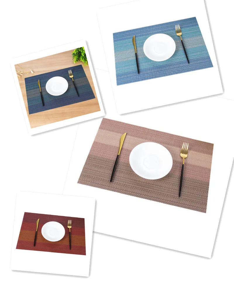 PVC Placemat Heat Insulation Washable Family Characteristic Western Food Mat Gradient Encryption Cup Table Mat Kitchen Tools
PVC Placemat Heat Insulation Washable Family Characteristic Western Food Mat Gradient Encryption Cup Table Mat Kitchen Tools
