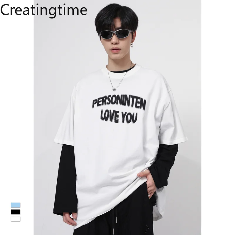 Creatingtime 2022 Spring Summer New Korean Style Trend Men's Casual Loose Letter Printing Round Neck Short-sleeved T-shirt GA414
Creatingtime 2022 Spring Summer New Korean Style Trend Men's Casual Loose Letter Printing Round Neck Short-sleeved T-shirt GA414