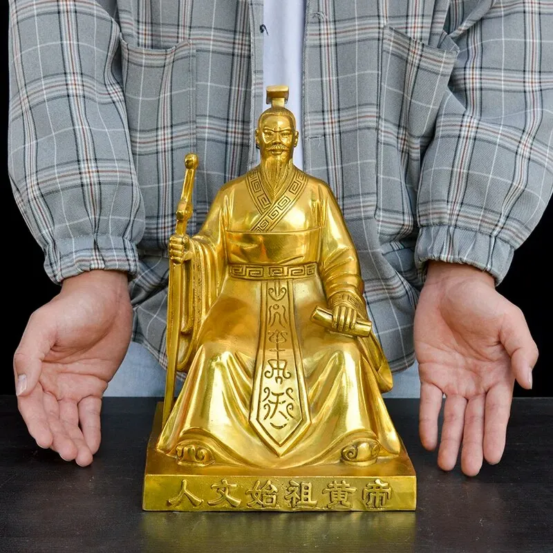 Large Xuanyuan HUANG DI Emperor golden copper Statue Asia Humanistic ancestor worship statue
Large Xuanyuan HUANG DI Emperor golden copper Statue Asia Humanistic ancestor worship statue