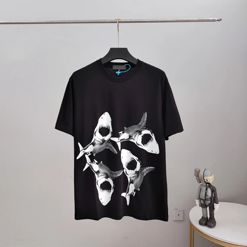 AM Men's T-shirts Fashion Design Shark Print Loose Male Short Sleeve T-shirts Casual Cotton O-neck Black Harajuku Men Clothing
AM Men's T-shirts Fashion Design Shark Print Loose Male Short Sleeve T-shirts Casual Cotton O-neck Black Harajuku Men Clothing