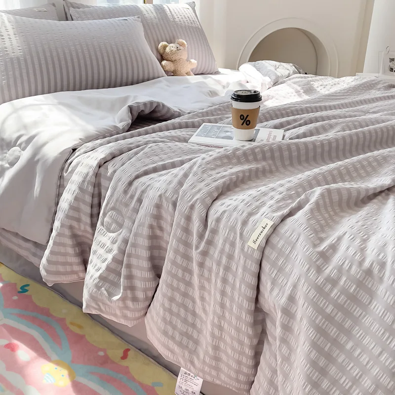

Летнее крутое одеяло, простыня, наволочка, 4 шт., промытое хлопковое тонкое покрывало, одеяло, кондиционер, одеяло, простыня, Комплект постельного белья