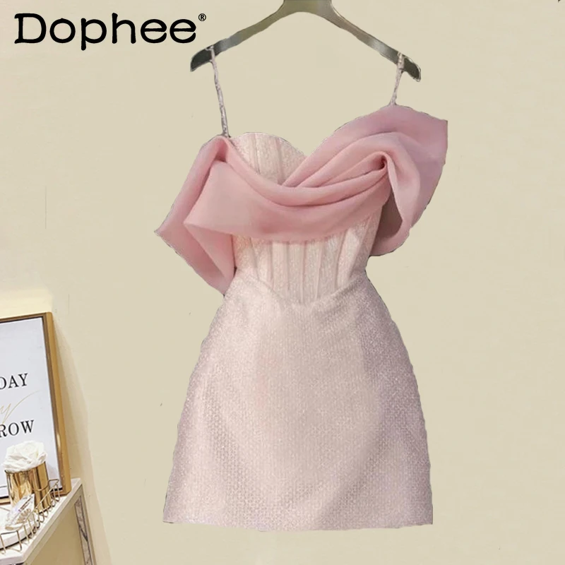 French Style Strap Dress for Women 2022 New Summer Dress High-End Chic Fishbone Wrapped Chest Pleated Waist Bodycon Mini Dress
French Style Strap Dress for Women 2022 New Summer Dress High-End Chic Fishbone Wrapped Chest Pleated Waist Bodycon Mini Dress