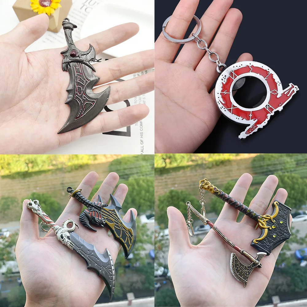 Game God of War 4 Keychains Leviathan Kratos Axe Blades of Chaos Swords Keyring Men's Car Key Chain Jewelry Gift Accessories
Game God of War 4 Keychains Leviathan Kratos Axe Blades of Chaos Swords Keyring Men's Car Key Chain Jewelry Gift Accessories