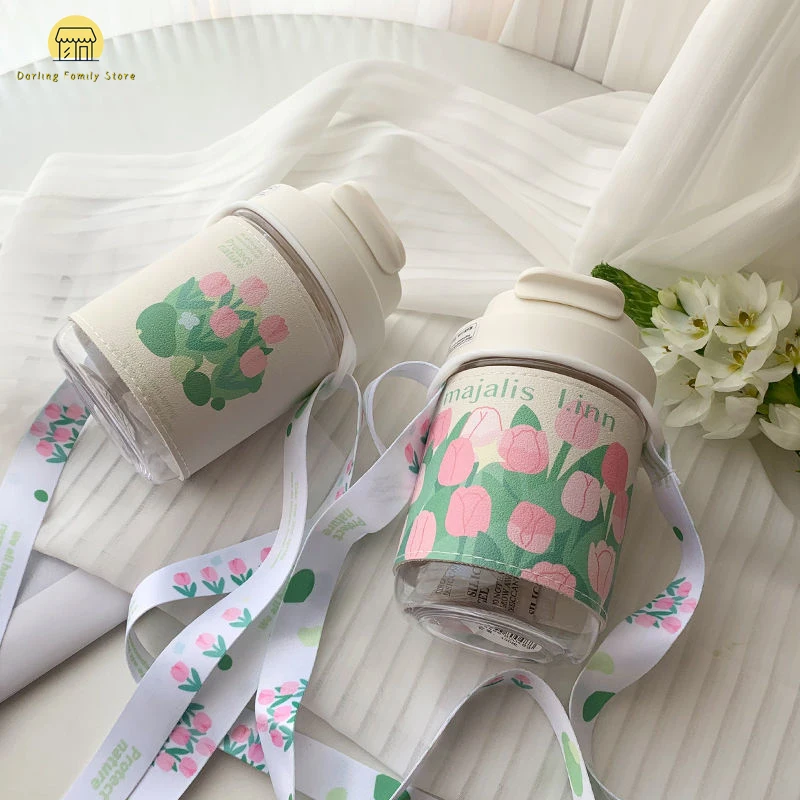 Water Bottle 450ML Tulip Coffee Cup Outdoor Sports Cup With Straw Strap Creative Portable Plastic Sippy Mug Free Shipping Items
Water Bottle 450ML Tulip Coffee Cup Outdoor Sports Cup With Straw Strap Creative Portable Plastic Sippy Mug Free Shipping Items