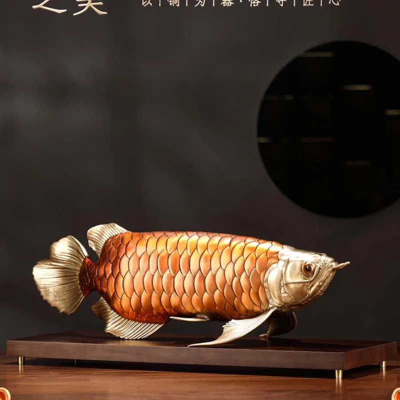 

2023 Высококачественная яркая Золотая Рыба богатство Arowana украшение для дома офиса бара клуба приносит богатство деньги латунная скульптура