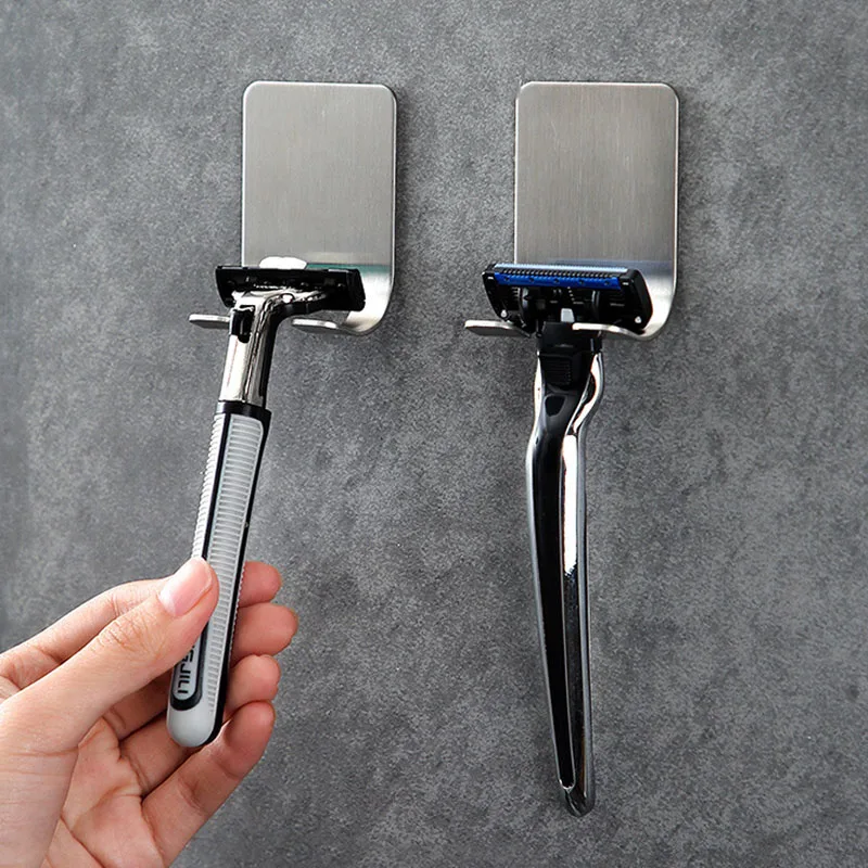 

Wall Razor Holder Storage Hook Bathroom Shaving Rack Shaver Holder Shelf Tableware Sundries Hanger Stand Phone Holder Plug Hooks