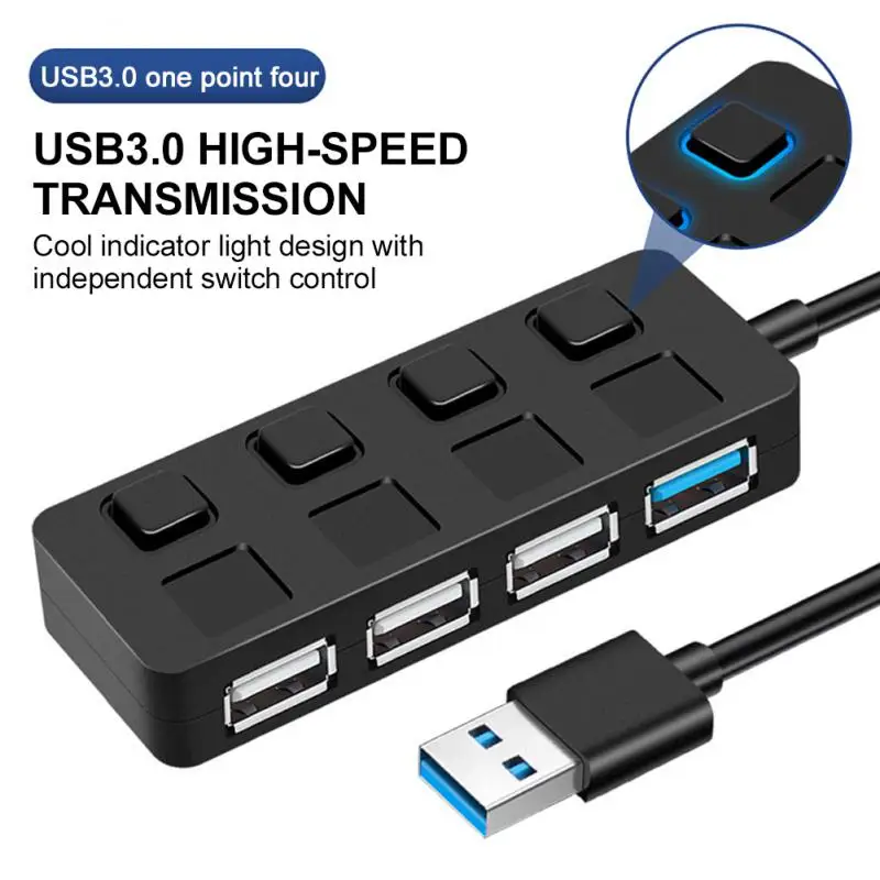 

4 Port 5Gbps High Speed HUB USB 3.0 Splitter Type C OTG Adapter For Macbook window PC Laptop Usb Hub Computer Accessories