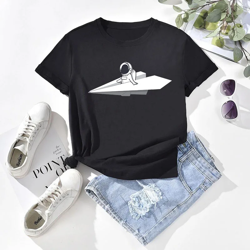 Women T-shirt 100% Cotton Funny Astronaut Print Loose O-neck Men Tops camisetas de mujer para verano Male Tees Female Clothing
Women T-shirt 100% Cotton Funny Astronaut Print Loose O-neck Men Tops camisetas de mujer para verano Male Tees Female Clothing