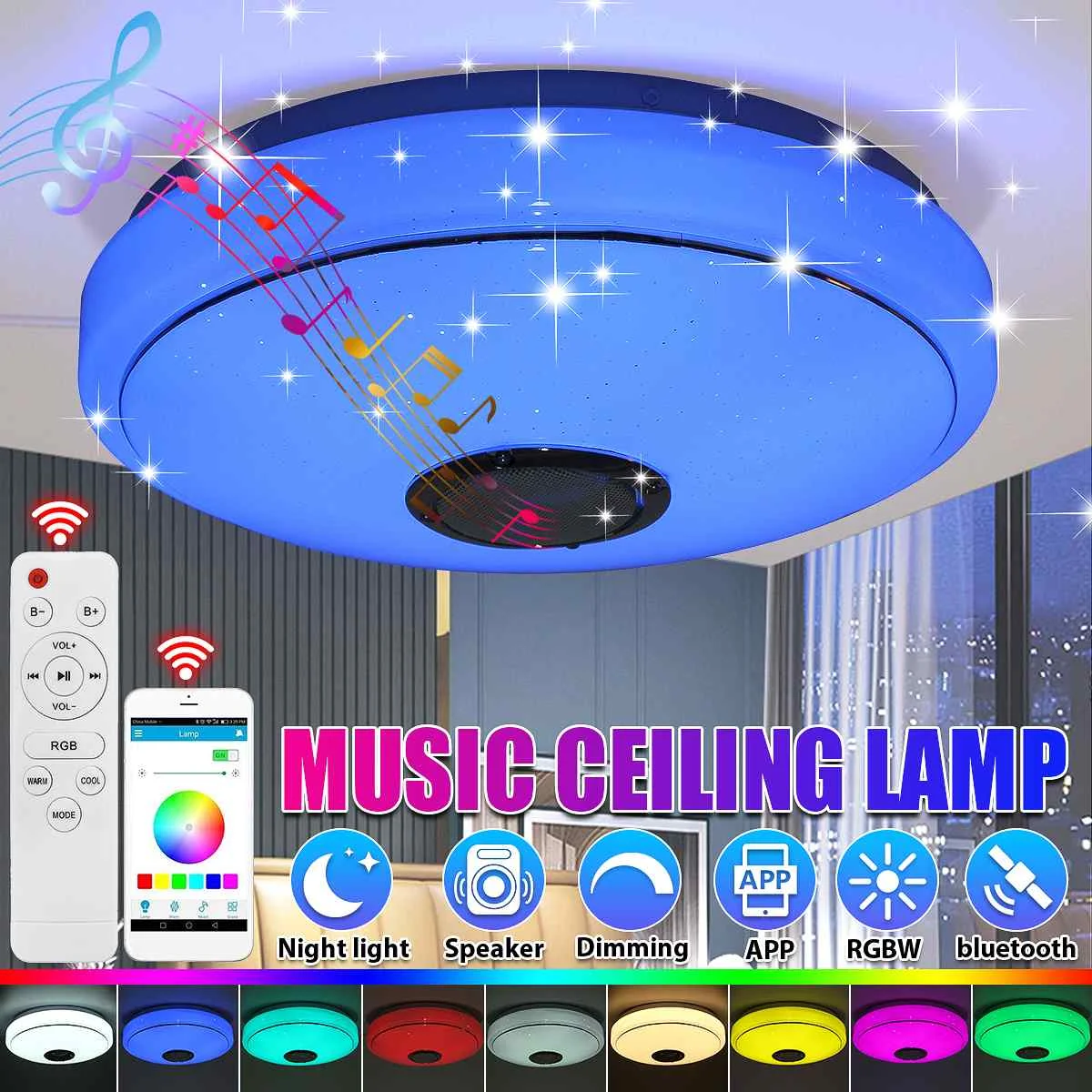 300W Modern LED Smart Ceiling Light With APP Control Ceiling lamp Bluetooth Music Light RGB Dimming for Living room Bedroom
300W Modern LED Smart Ceiling Light With APP Control Ceiling lamp Bluetooth Music Light RGB Dimming for Living room Bedroom
