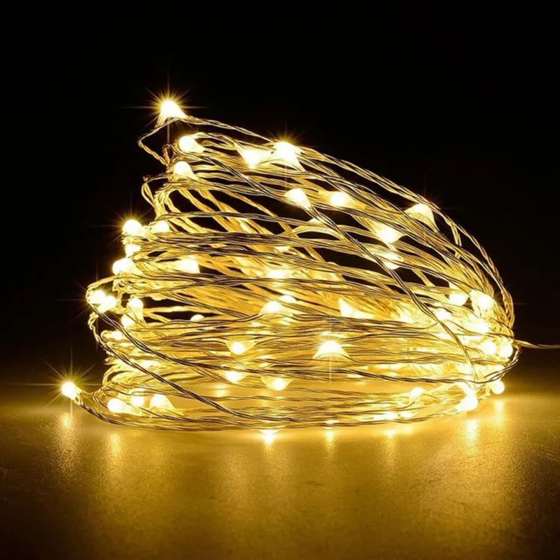 

30pcs Including Battery Garland Copper Wire String Light Party Christmas Wedding Decoration LED 3 Mode Holiday Light Fairy Light