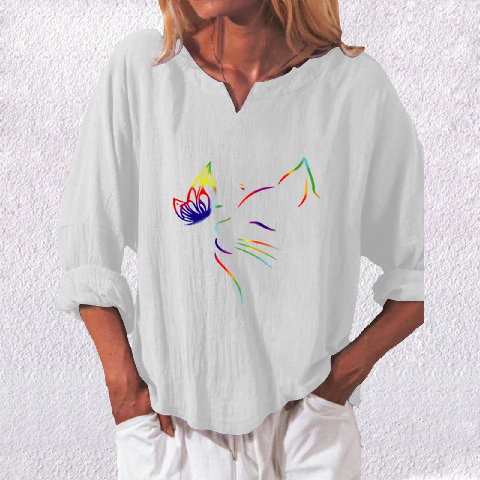 Neck Linen Round Fashion Women Printing 2021 Long T-shirt Tops Sleeve Loose Women's Winter Blouses for Women Fit Shirts Women
Neck Linen Round Fashion Women Printing 2021 Long T-shirt Tops Sleeve Loose Women's Winter Blouses for Women Fit Shirts Women