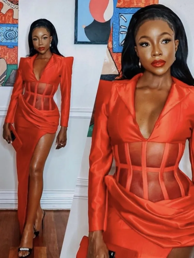 New Women High Street Sexy V Neck Red Satin Bodycon Gowns Dress 2023 Angkle Length Elegant Evening Party Club Dress
New Women High Street Sexy V Neck Red Satin Bodycon Gowns Dress 2023 Angkle Length Elegant Evening Party Club Dress