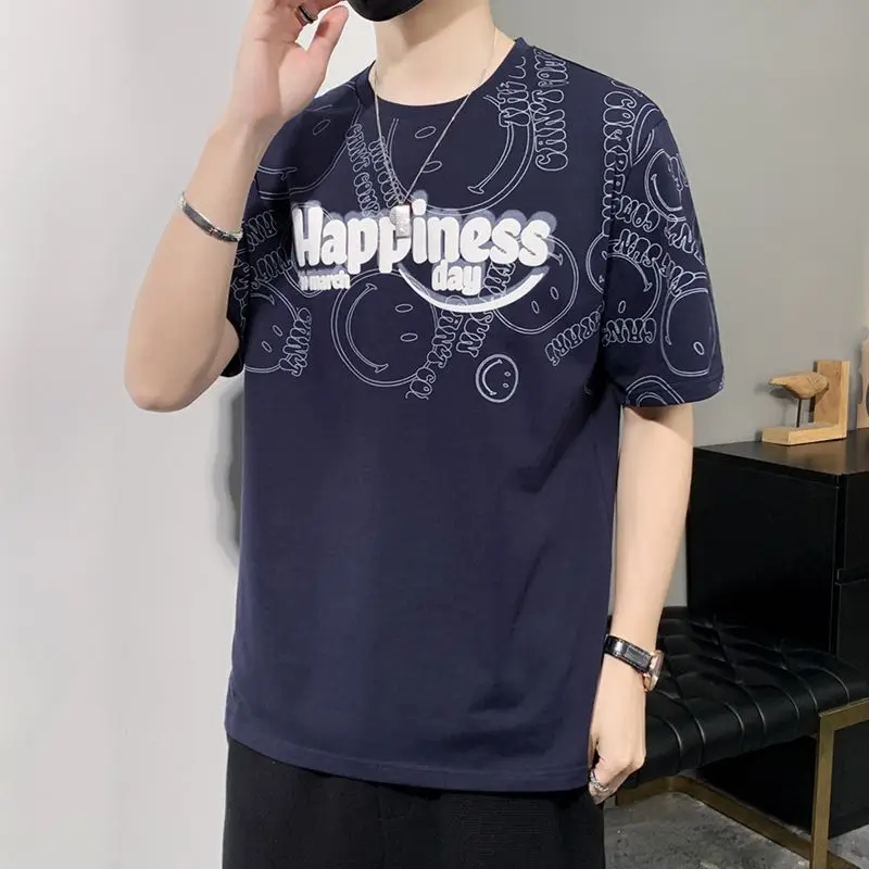 Cotton Summer New Short Sleeve T Shirt for Men Loose Bottom Top Graphic Tee Letter Printed Clothes Casual Breathable Comfortable
Cotton Summer New Short Sleeve T Shirt for Men Loose Bottom Top Graphic Tee Letter Printed Clothes Casual Breathable Comfortable
