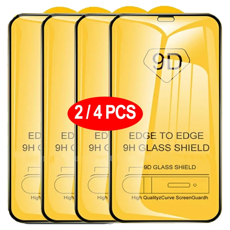 

2/4Pcs 9D Tempered Glass For Xiaomi Redmi Note 11 10 9 8 7 Pro 9S 11S 10S 10T 9T 8T 11 Pro Plus Redmi Note 4 4X 6 Pro S2 5 Plus