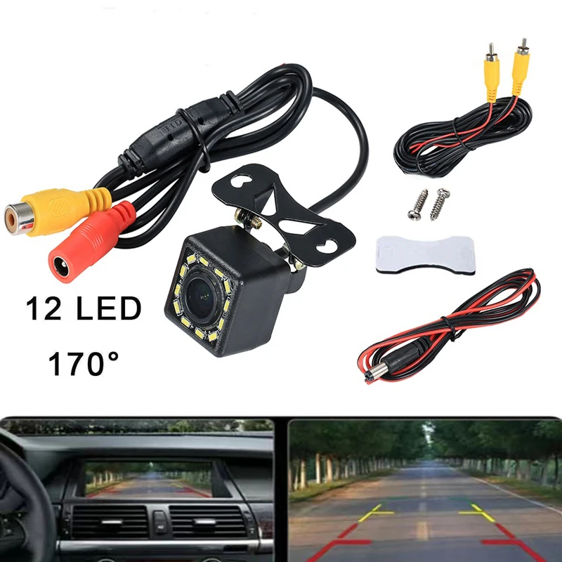 

Refit Car Rear View 12 IR Camera Night Vision Reversing Auto Parking Monitor CCD Waterproof 170 Degree HD Video Backup Camera