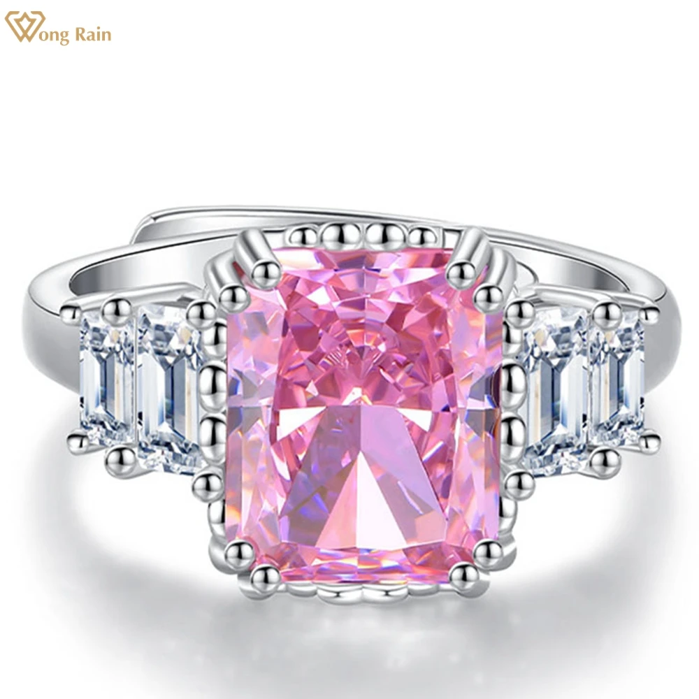 Wong Rain Luxury 100% 925 Sterling Silver Ice Crushed Cut Created Moissanite Pink Sapphire Gemstone Engagement Ring Fine Jewelry
Wong Rain Luxury 100% 925 Sterling Silver Ice Crushed Cut Created Moissanite Pink Sapphire Gemstone Engagement Ring Fine Jewelry