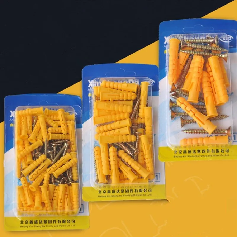 Free Shipping 50Pcs/Box 6*30Mm Plastic Expansion Tube Pipe Wall Anchors Plugs Expansion With Phillips Head Screw Kit
Free Shipping 50Pcs/Box 6*30Mm Plastic Expansion Tube Pipe Wall Anchors Plugs Expansion With Phillips Head Screw Kit