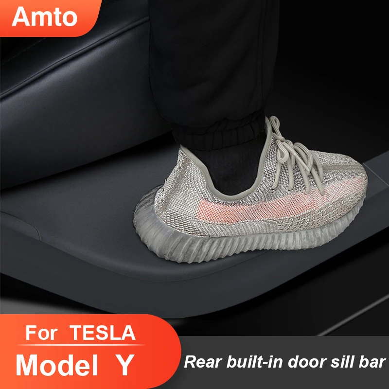 For Tesla Model Y Rear Door Sill Protective Pad Cover Guards Threshold Bumper Strip Fit Original Car Anti Kick Pads ABS Modely
For Tesla Model Y Rear Door Sill Protective Pad Cover Guards Threshold Bumper Strip Fit Original Car Anti Kick Pads ABS Modely