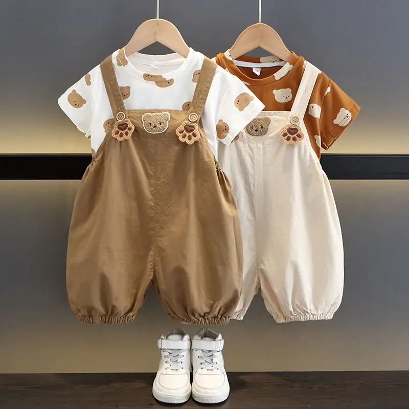 Baby clothes 0 to 12 months Children's backpack pants set children's handsome fashionable temperament clothes tide
Baby clothes 0 to 12 months Children's backpack pants set children's handsome fashionable temperament clothes tide