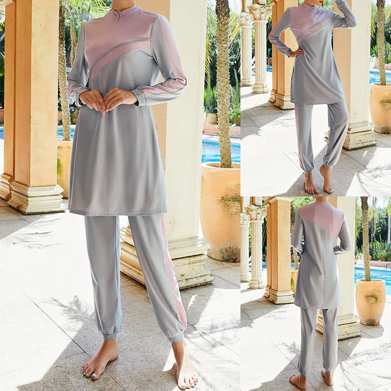 Patchwork Muslim Swimsuit Hijab Islamic Swimming Suit for Women Long Sleeve Muslim Fashion
Patchwork Muslim Swimsuit Hijab Islamic Swimming Suit for Women Long Sleeve Muslim Fashion