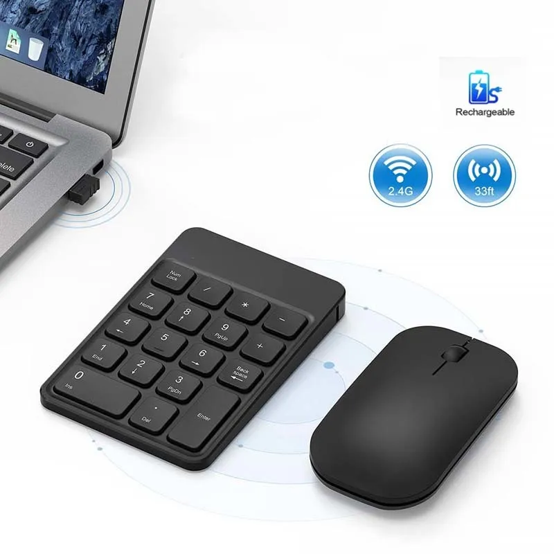 SeenDa Wireless Number Pad and Mouse Combo Rechargeable 2.4GHz USB Numeric Keypad and Mouse for Laptop PC Desktop
SeenDa Wireless Number Pad and Mouse Combo Rechargeable 2.4GHz USB Numeric Keypad and Mouse for Laptop PC Desktop