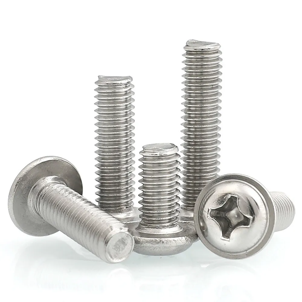 10pcs Phillips Flanged Screw M5 M6 Cross Bolt Round Head A2 304 Stainless Steel Wood Screw L=8-40mm 10mm 12mm 16mm 20mm
10pcs Phillips Flanged Screw M5 M6 Cross Bolt Round Head A2 304 Stainless Steel Wood Screw L=8-40mm 10mm 12mm 16mm 20mm
