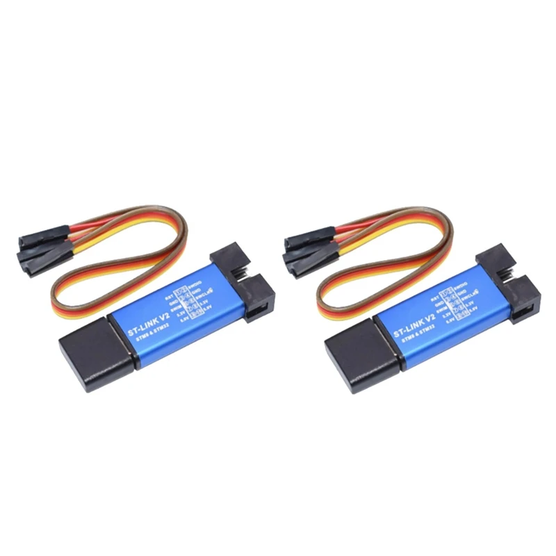 ST-Link V2 USB Dongle Programmer and Debugger Download for STM8 STM32 with Dupont Cable 2Pcs
ST-Link V2 USB Dongle Programmer and Debugger Download for STM8 STM32 with Dupont Cable 2Pcs