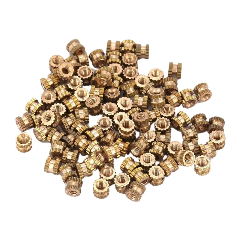 100Pc Female Thread Knurled Nuts Round Injection Molding Brass Threaded Insert Embedment Nut Assortment Kit (M2X4 X 3.5)
100Pc Female Thread Knurled Nuts Round Injection Molding Brass Threaded Insert Embedment Nut Assortment Kit (M2X4 X 3.5)