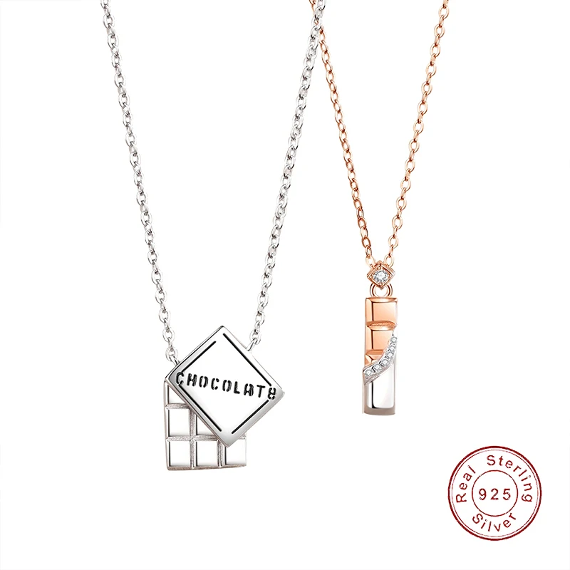 European Original Chocolate Couple Necklace S925 Sterling Silver Geometric Letter Pendant Fit Women Birthday Jewelry Gift
European Original Chocolate Couple Necklace S925 Sterling Silver Geometric Letter Pendant Fit Women Birthday Jewelry Gift