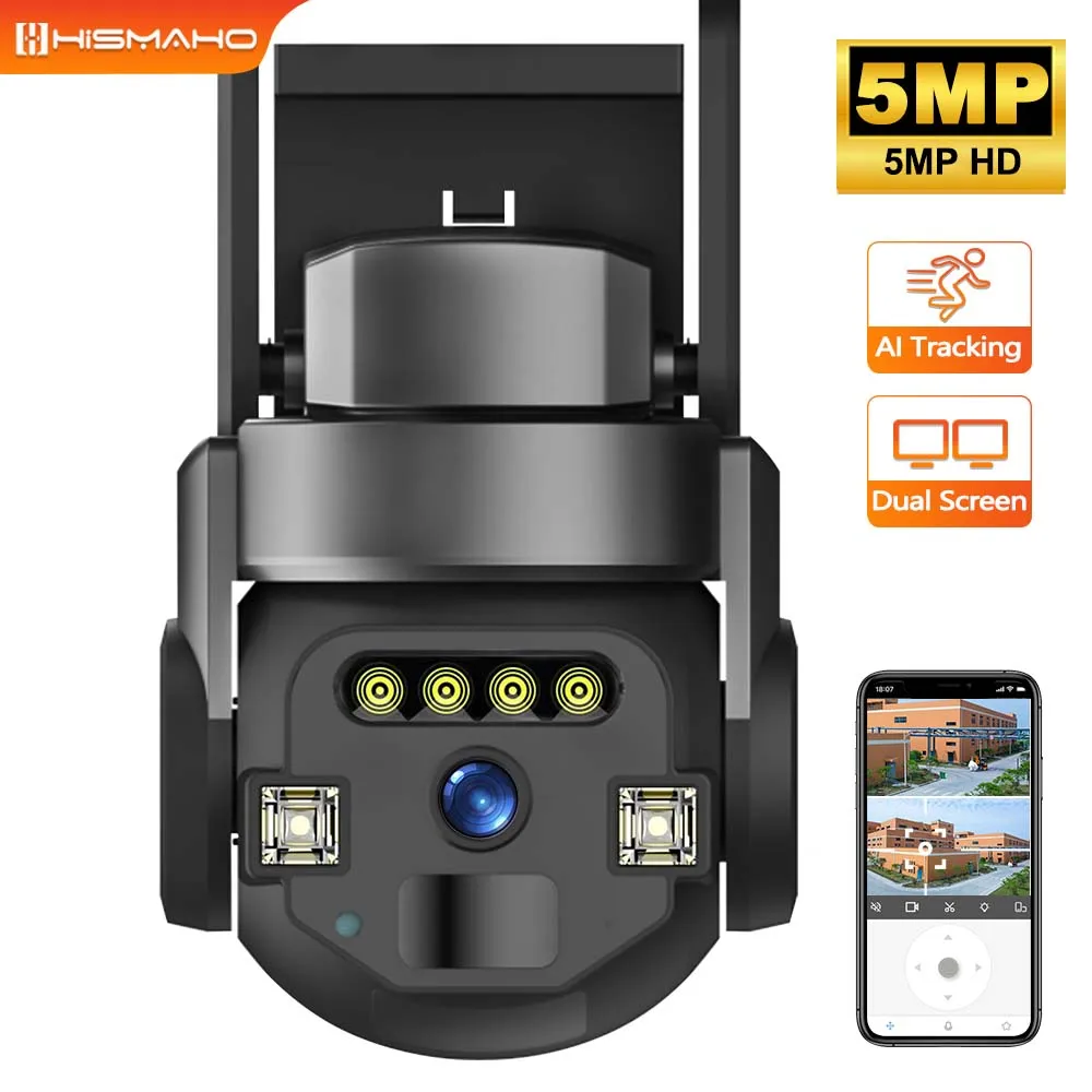 5MP IP Camera WiFi Outdoor Waterproof Security Protection PTZ CCTV Video Surveillance Human Tracking Dual Screen Linkage Carecam
5MP IP Camera WiFi Outdoor Waterproof Security Protection PTZ CCTV Video Surveillance Human Tracking Dual Screen Linkage Carecam
