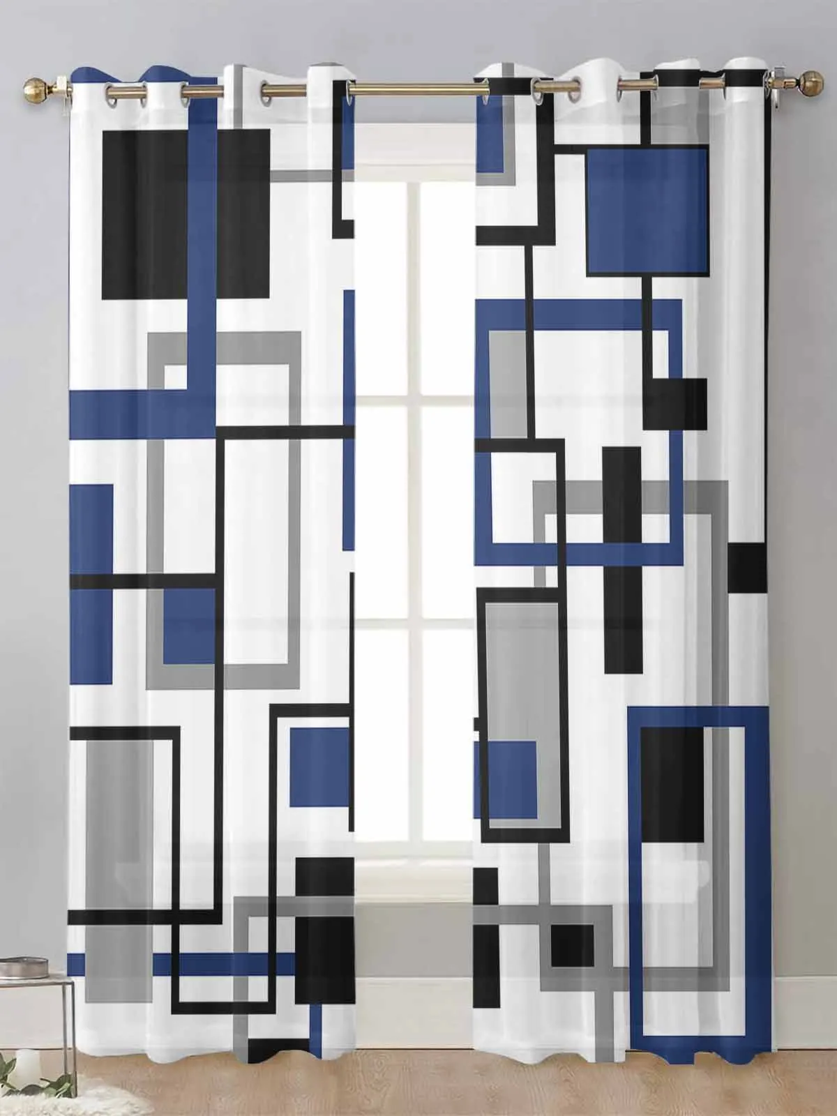 Nordic Retro Medieval Geometric Abstract Blue Sheer Curtains Living Room Window Voile Tulle Curtain Cortinas Drapes Home Decor
Nordic Retro Medieval Geometric Abstract Blue Sheer Curtains Living Room Window Voile Tulle Curtain Cortinas Drapes Home Decor