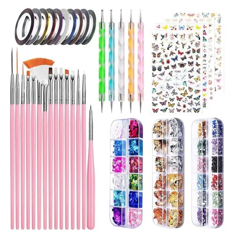 Nail Art Brush Set Nail Dotting Tools And Brushes Nail Lovers Set With Brushes Dotting Tools Nail Glitter Foil Flakes Nail Tape
Nail Art Brush Set Nail Dotting Tools And Brushes Nail Lovers Set With Brushes Dotting Tools Nail Glitter Foil Flakes Nail Tape