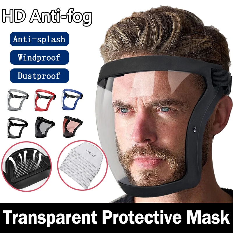 Transparent Full Faceshield Reusable Dustproof Anti-fog Mask HD Safety Glasses Kitchen Protection Anti-splash Mask With Filters
Transparent Full Faceshield Reusable Dustproof Anti-fog Mask HD Safety Glasses Kitchen Protection Anti-splash Mask With Filters