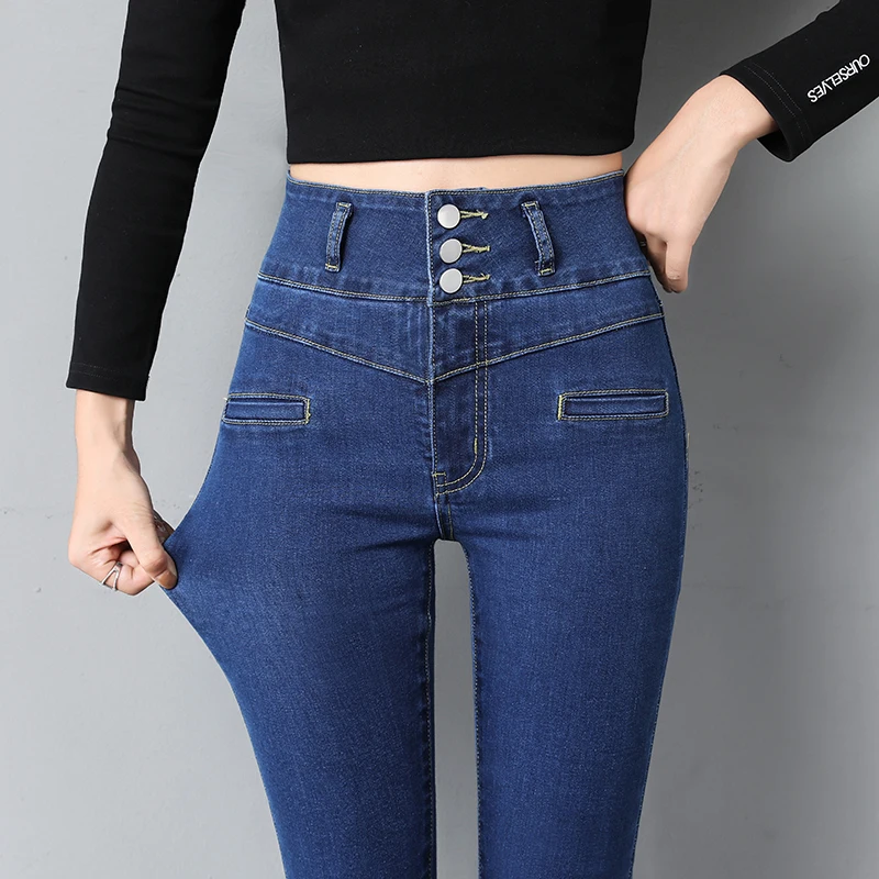 Autumn winter High Waist Three Buttons Jeans Women Skinny Fashion Korean Pencil Pants Stretch Slim Casual Denim Trousers woman
Autumn winter High Waist Three Buttons Jeans Women Skinny Fashion Korean Pencil Pants Stretch Slim Casual Denim Trousers woman