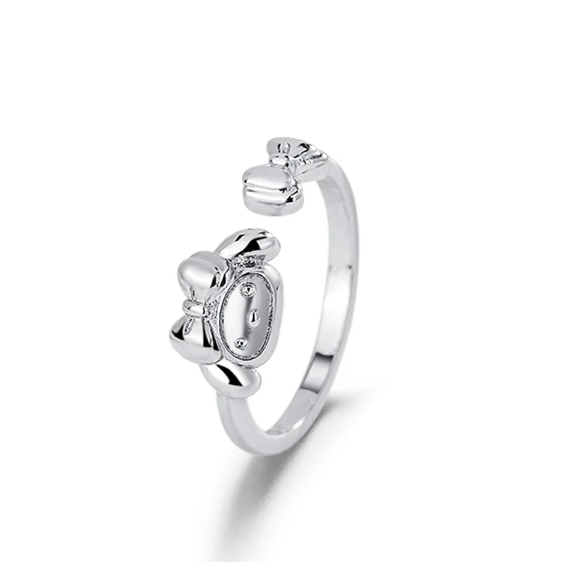 Kawaii My Melody Kuromi Copper Plated S999 Silver Open Ring Anime Sanrioed Girly Heart Cute Simple Jewelry Girl Gift
Kawaii My Melody Kuromi Copper Plated S999 Silver Open Ring Anime Sanrioed Girly Heart Cute Simple Jewelry Girl Gift