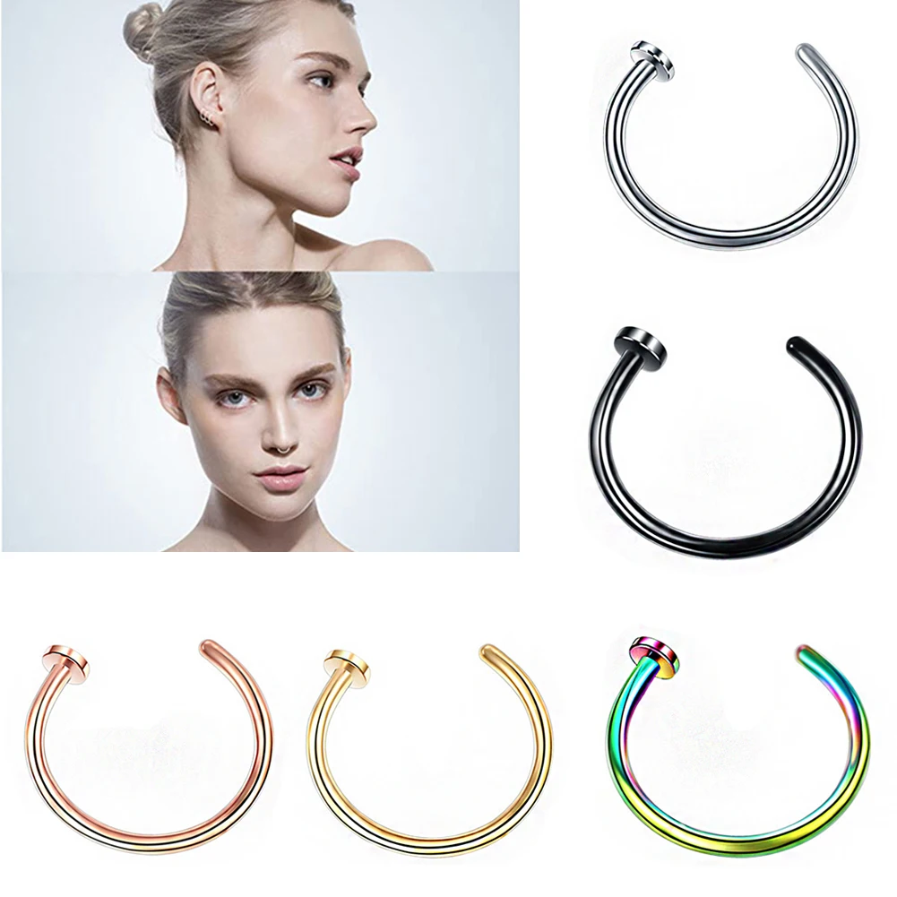 1Pcs New 6/8/10/12mm Punk Stainless Steel Fake Nose Ring Stud Hoop Curler Cuff False Septum Body Piercing Jewelry for Women
1Pcs New 6/8/10/12mm Punk Stainless Steel Fake Nose Ring Stud Hoop Curler Cuff False Septum Body Piercing Jewelry for Women