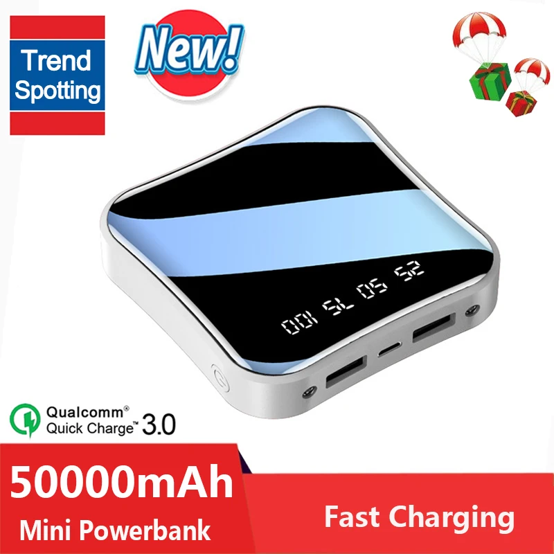 50000mAh Mini Power Bank Mirror Digital Display External Battery Large Capacity Portable Fast Charger for Xiaomi Samsung IPhone
50000mAh Mini Power Bank Mirror Digital Display External Battery Large Capacity Portable Fast Charger for Xiaomi Samsung IPhone