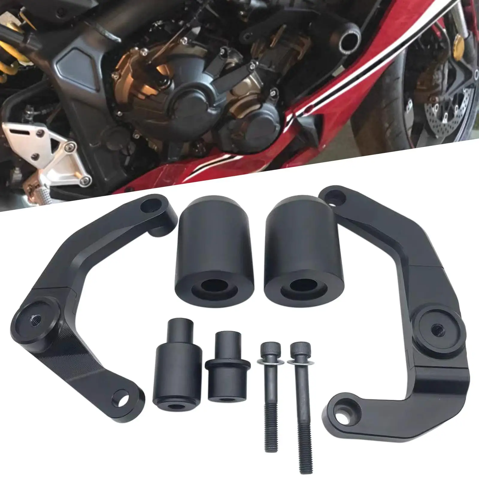 Frame Sliders Anti Crash Protector Engine Crash Pad Fit for Honda CBR650R CB650R
Frame Sliders Anti Crash Protector Engine Crash Pad Fit for Honda CBR650R CB650R