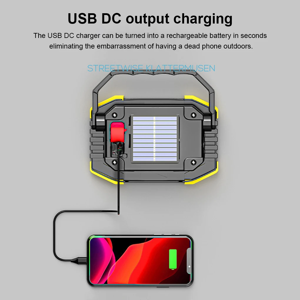 Flood Light Outdoor USB Solar Portable LED Camping Searchlight Adjustable Lamp Security Survival Spotlight Power Bank
Flood Light Outdoor USB Solar Portable LED Camping Searchlight Adjustable Lamp Security Survival Spotlight Power Bank