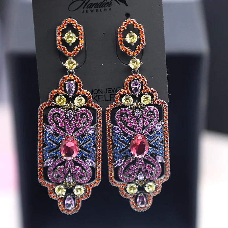 Colorful Cubic Zirconia Retro Flower Brand Earrings For Ladies Design Statement Shield Dangle Earings Luxury Jewelry
Colorful Cubic Zirconia Retro Flower Brand Earrings For Ladies Design Statement Shield Dangle Earings Luxury Jewelry