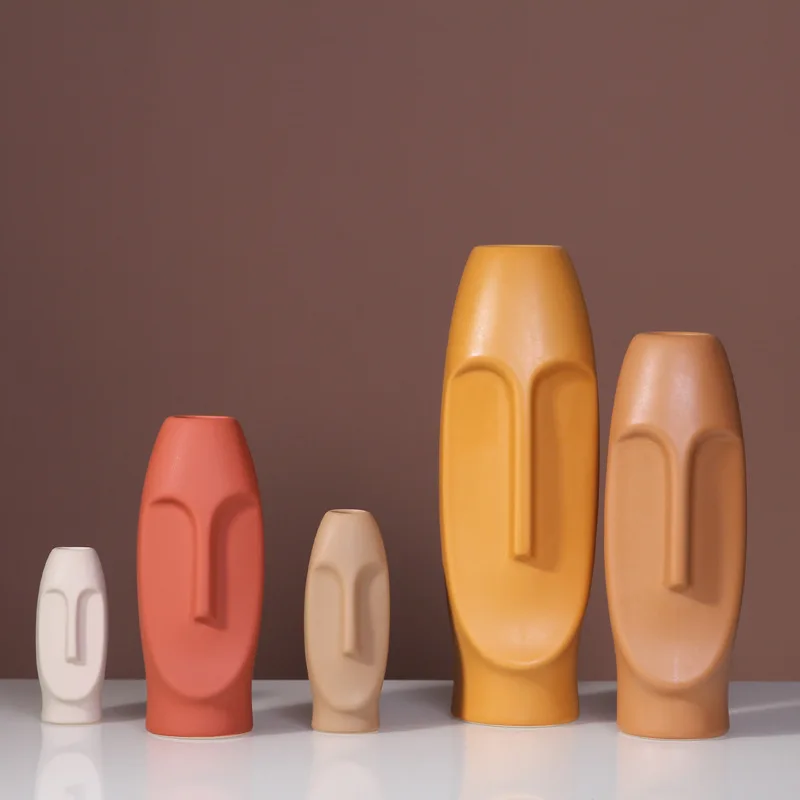 Nordic Minimalist Ceramic Vase Abstract Human Face Ornament Creative Living Room Ins Style Decoration Home Art Crafts 
Nordic Minimalist Ceramic Vase Abstract Human Face Ornament Creative Living Room Ins Style Decoration Home Art Crafts