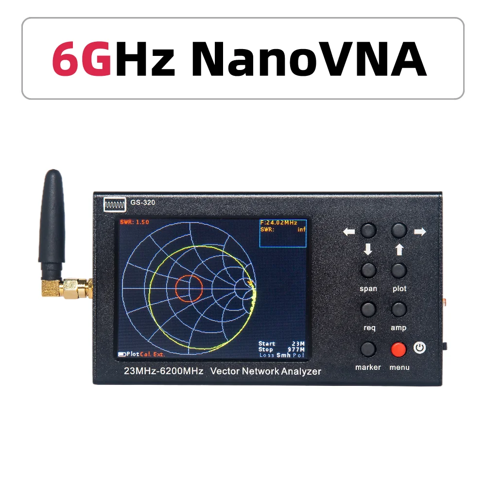 New 3.2 inch LCD Display 6GHz NANOVNA Vector Network Analyzer Antenna Analyzer 23MHz-6200MHz
New 3.2 inch LCD Display 6GHz NANOVNA Vector Network Analyzer Antenna Analyzer 23MHz-6200MHz
