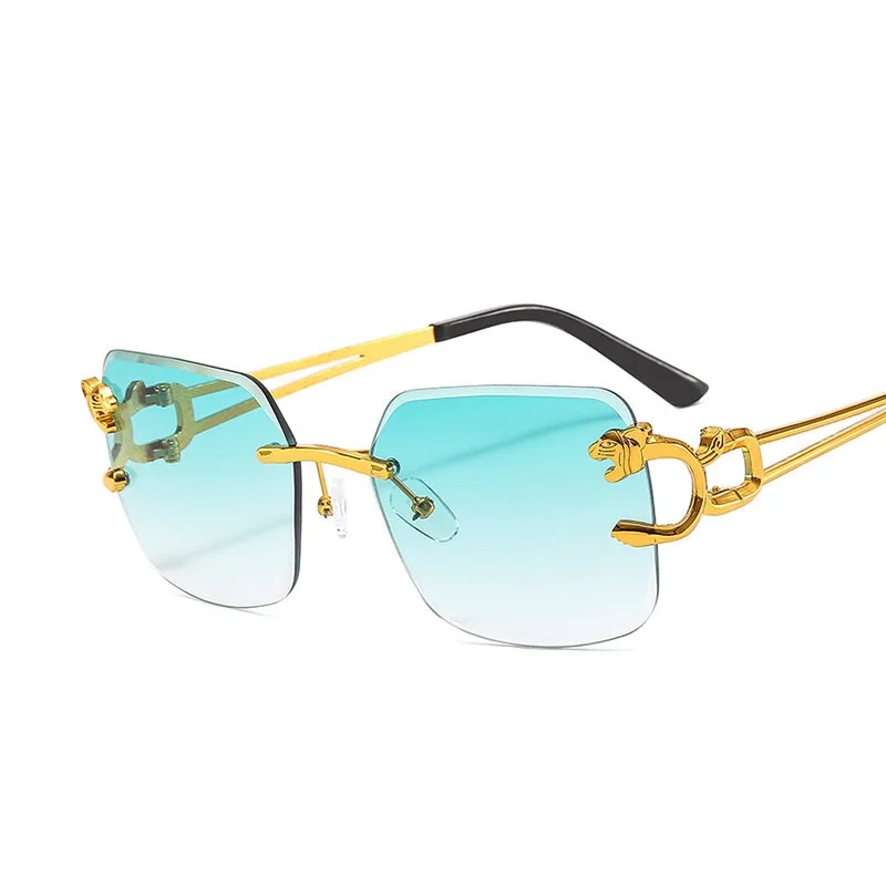 

2023 Fashion Frameless Trimmed Sunglasses Rimless Eyeglasses Women's Ocean Lens Trending Sun Shade Glasses Oculos De Sol Gafas