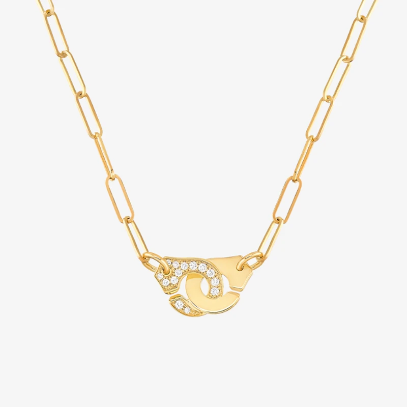 Dinh van S925 Sterling Silver Handcuffs Pendant Necklace Women Silver Chain Handcuffs Necklace White Menottes Wholesale R10
Dinh van S925 Sterling Silver Handcuffs Pendant Necklace Women Silver Chain Handcuffs Necklace White Menottes Wholesale R10