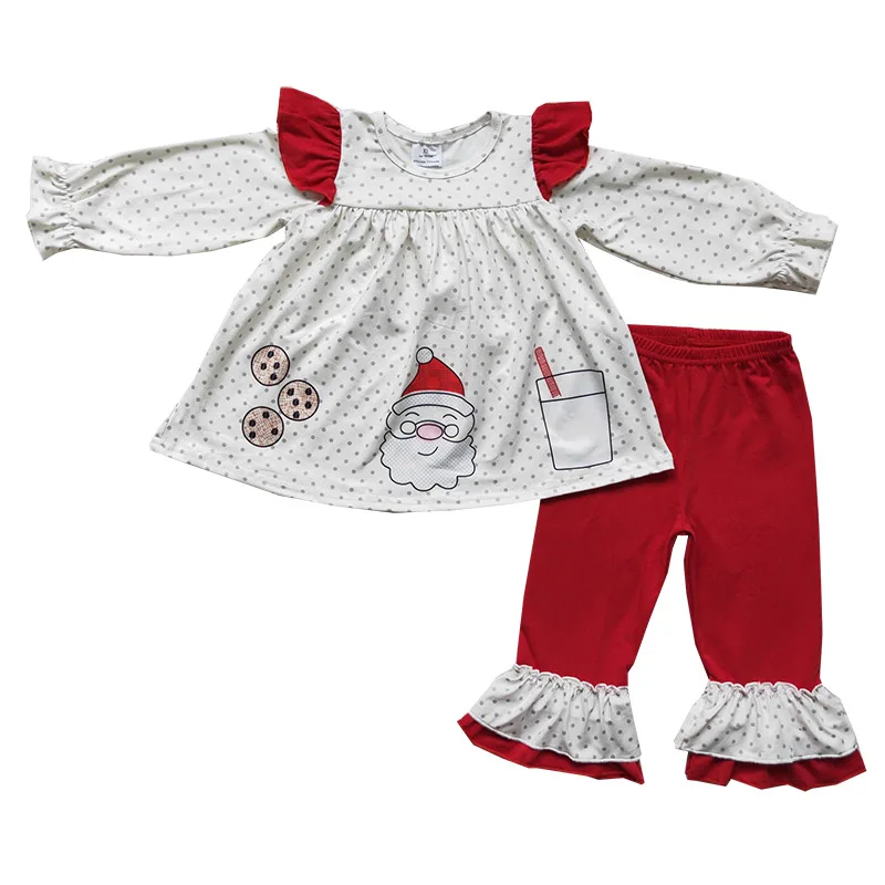 Hot Sale Christmas Outfits Baby Santa Dots Design Long Sleeve Tunic Ruffles Legging Pants Boutique Toddler Clothing Girls Set
Hot Sale Christmas Outfits Baby Santa Dots Design Long Sleeve Tunic Ruffles Legging Pants Boutique Toddler Clothing Girls Set