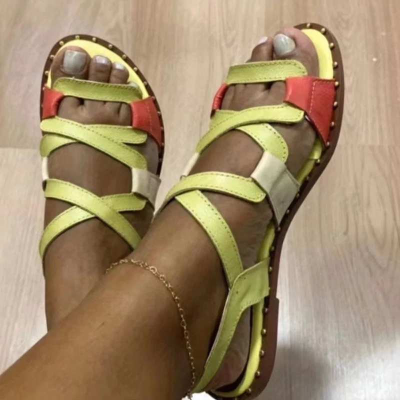 2022 Women Summer Open Toe Cross-Tied Gladiator Sandals Flats Vintage Pu Leather Casual Ladies Beach Shoes Footwear Plus Size
2022 Women Summer Open Toe Cross-Tied Gladiator Sandals Flats Vintage Pu Leather Casual Ladies Beach Shoes Footwear Plus Size