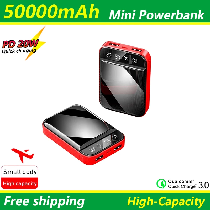 50000mAh Mini Power Bank Portable Outdoor Fast Charging External Battery Is Suitable for Xiaomi IPhone Samsung
50000mAh Mini Power Bank Portable Outdoor Fast Charging External Battery Is Suitable for Xiaomi IPhone Samsung